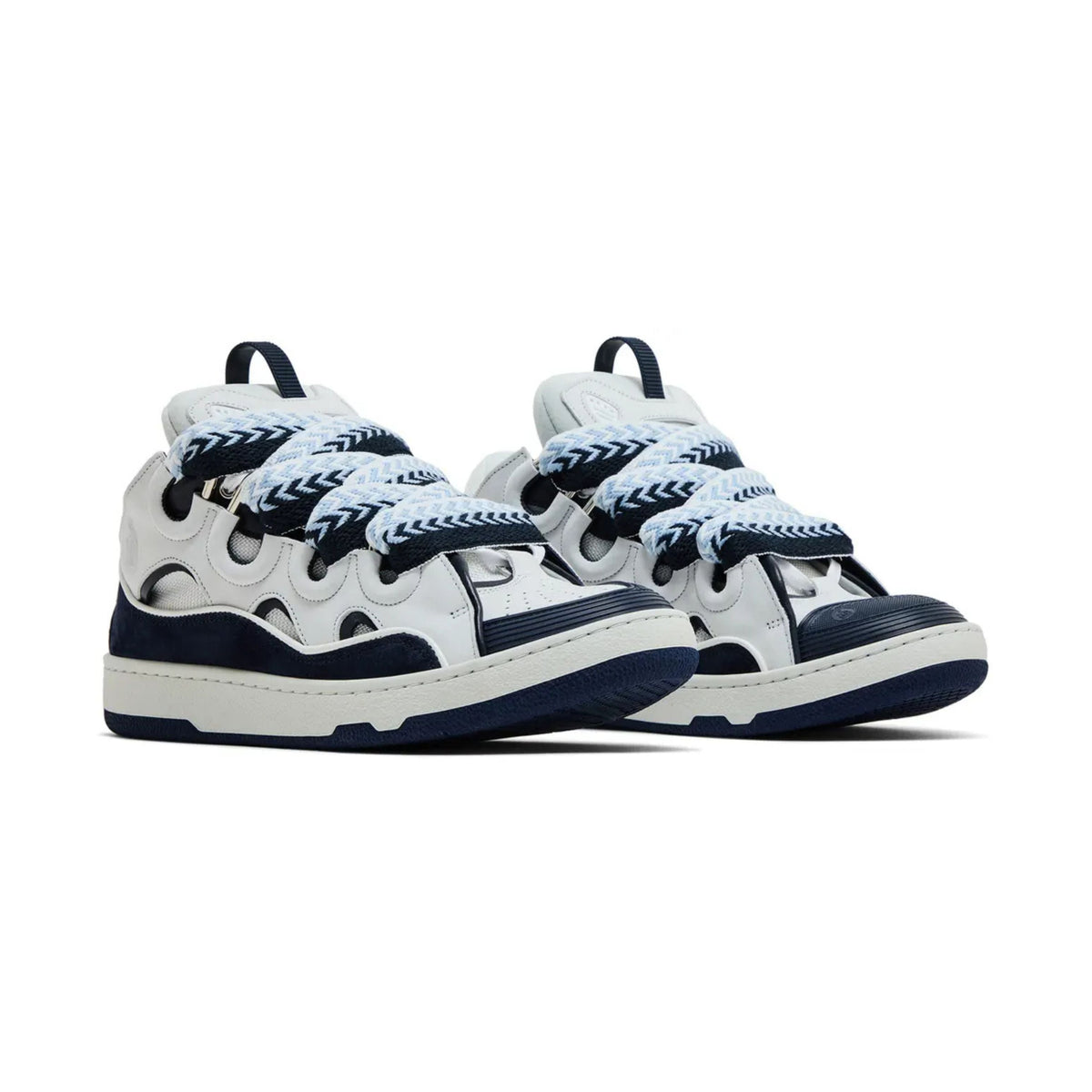 Lanvin Curb Sneakers White Navy Blue