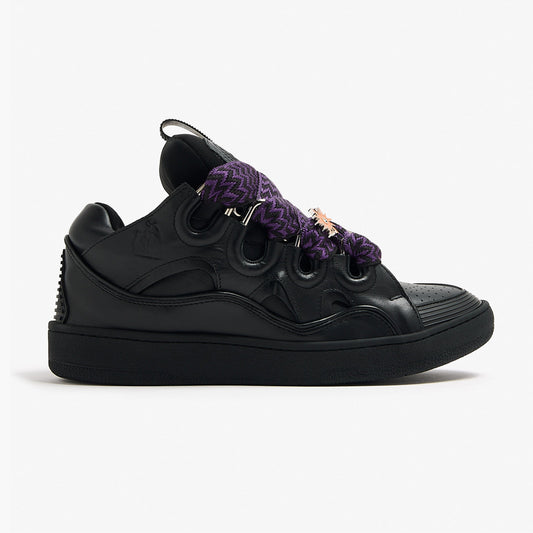 Lanvin Leather Curb Sneaker Triple Black