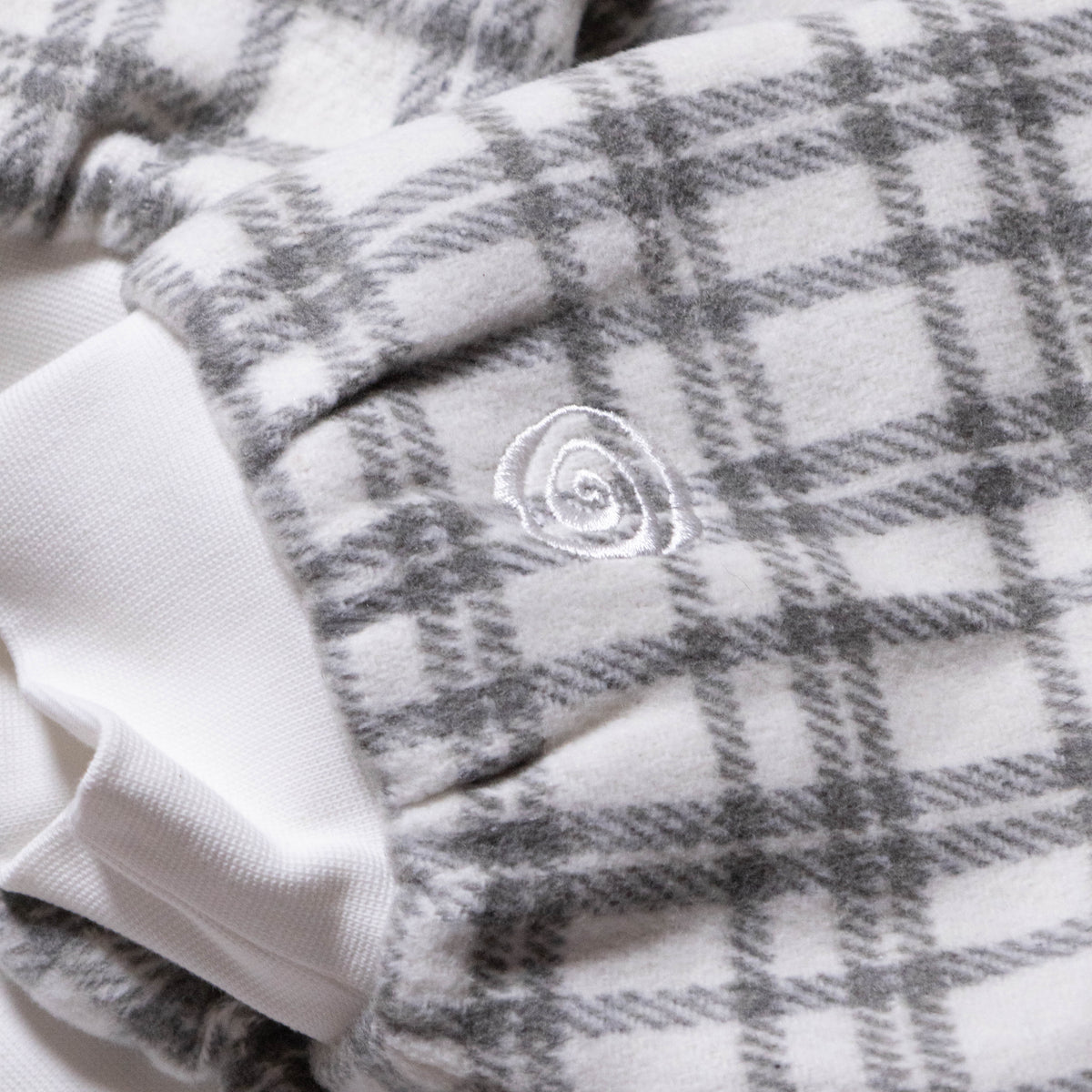LOCKD Veste Puffer Tartan Blanc