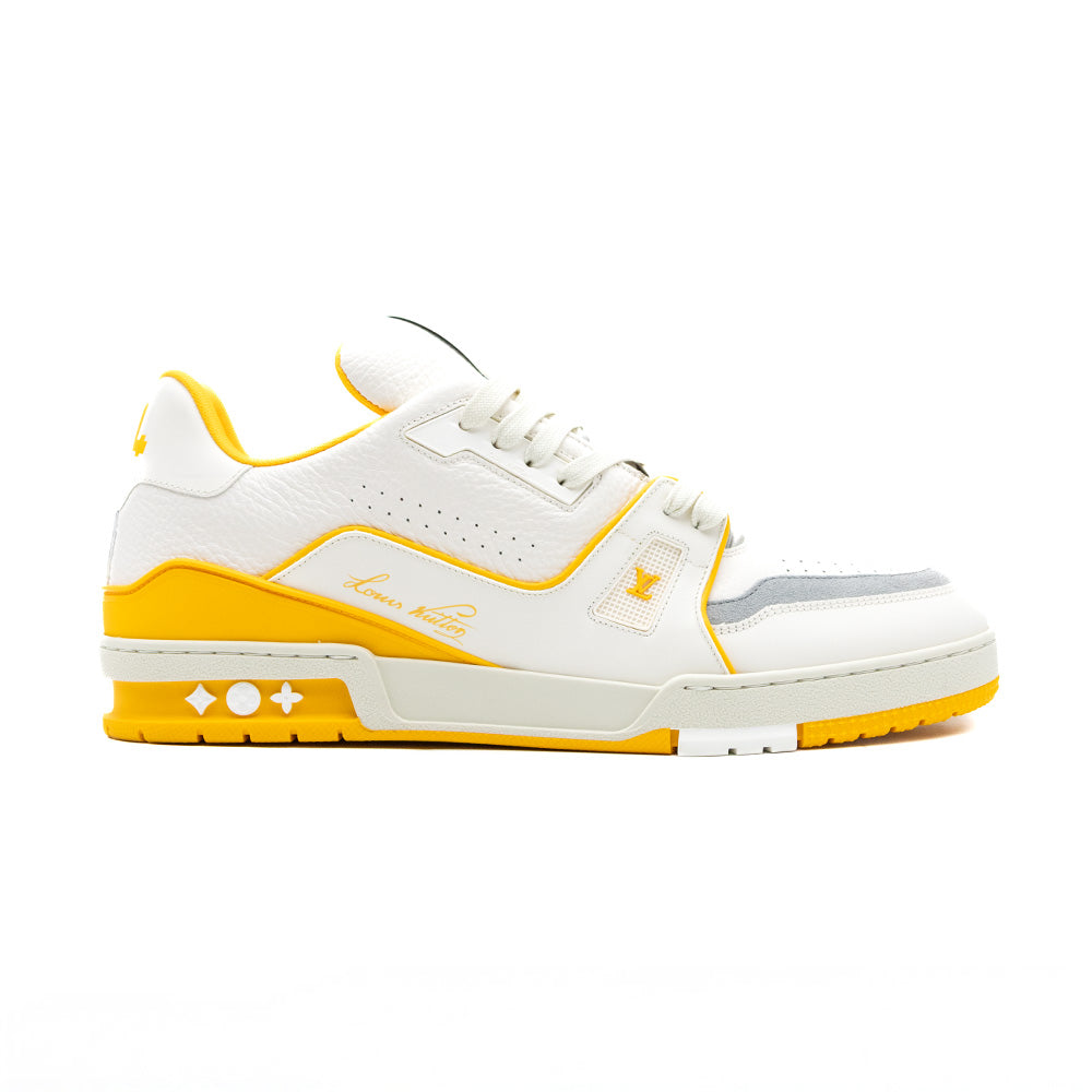 Louis Vuitton LV Trainer White Yellow Script