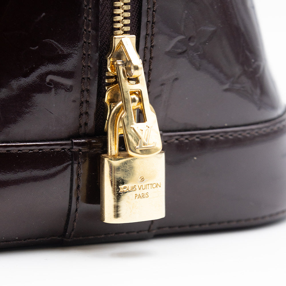 Louis Vuitton Sac à main Alma MM Vernis Aubergine