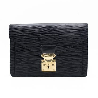 Louis Vuitton Sac Sellier Pochette avec Dragonne Cuir Epi Noir