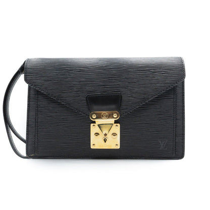 Louis Vuitton Sac Sellier Pochette avec Dragonne Cuir Epi Noir