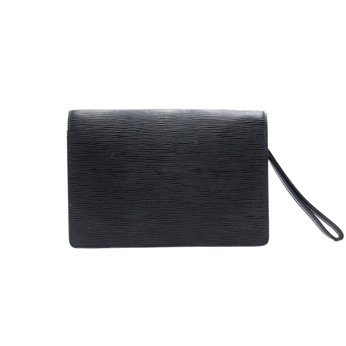 Louis Vuitton Sac Sellier Pochette avec Dragonne Cuir Epi Noir
