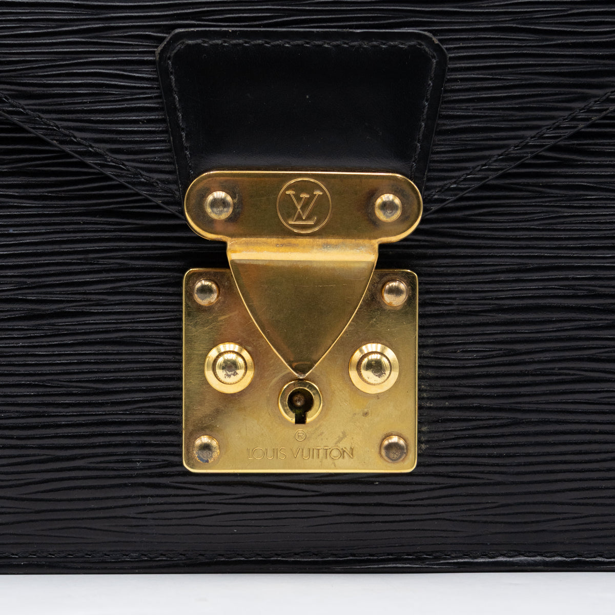Louis Vuitton Sac Sellier Pochette avec Dragonne Cuir Epi Noir
