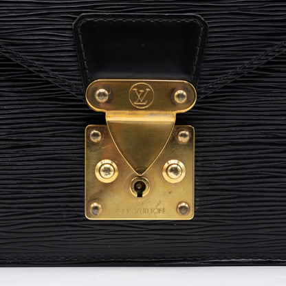 Louis Vuitton Sac Sellier Pochette avec Dragonne Cuir Epi Noir