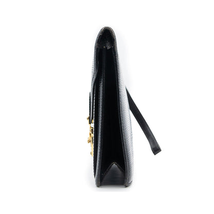 Louis Vuitton Sac Sellier Pochette avec Dragonne Cuir Epi Noir