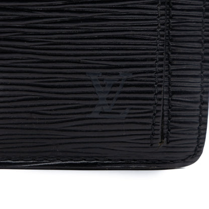 Louis Vuitton Sac Sellier Pochette avec Dragonne Cuir Epi Noir