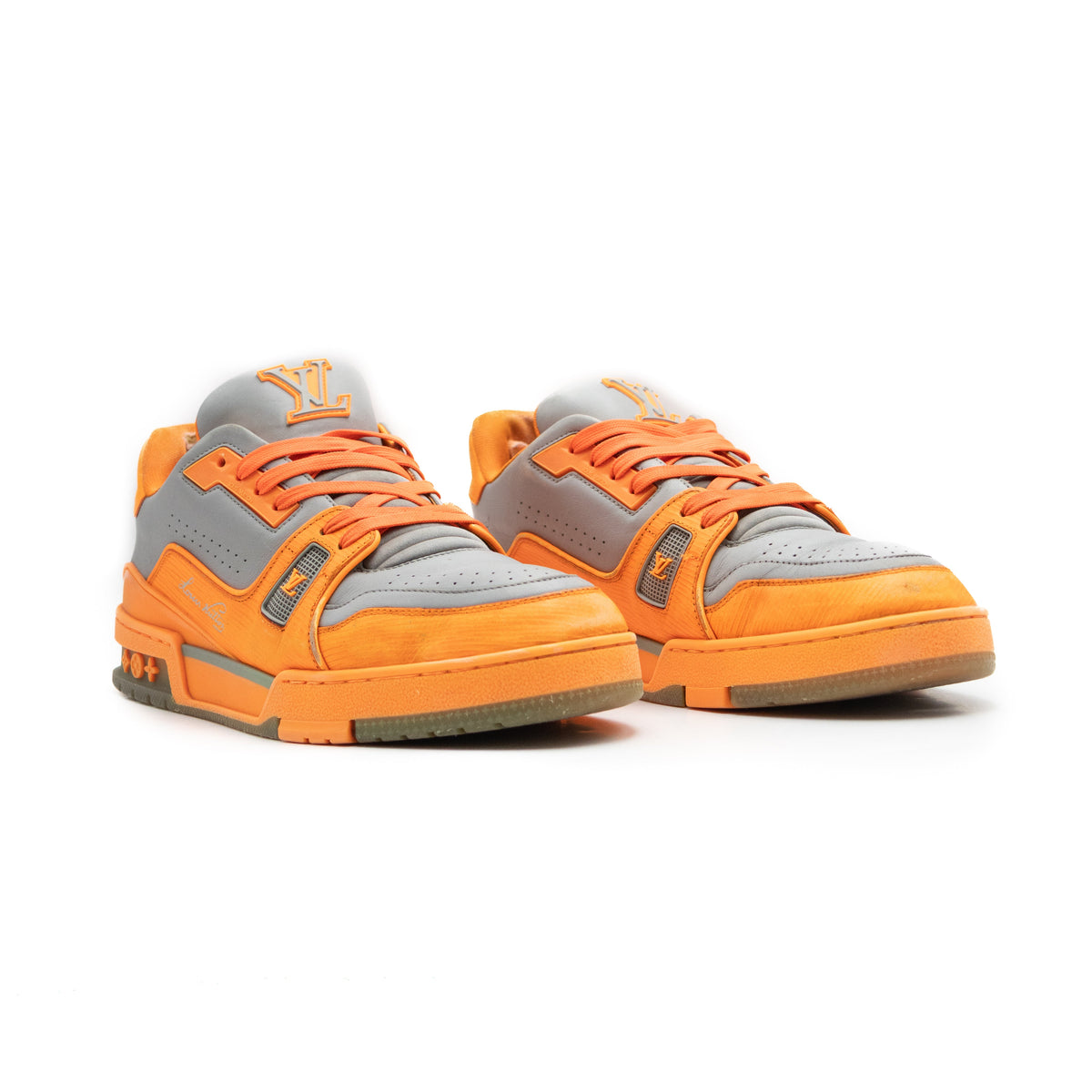 Louis Vuitton Trainer Orange Grey