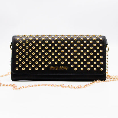 Miu Miu Mini Sac Cuir Noir