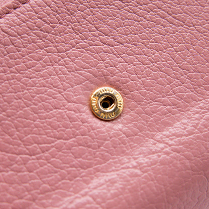 Miu Miu Portefeuille 3 volets Cuir Rose
