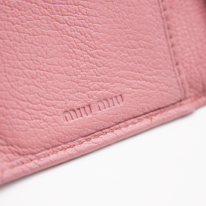 Miu Miu Portefeuille 3 volets Cuir Rose