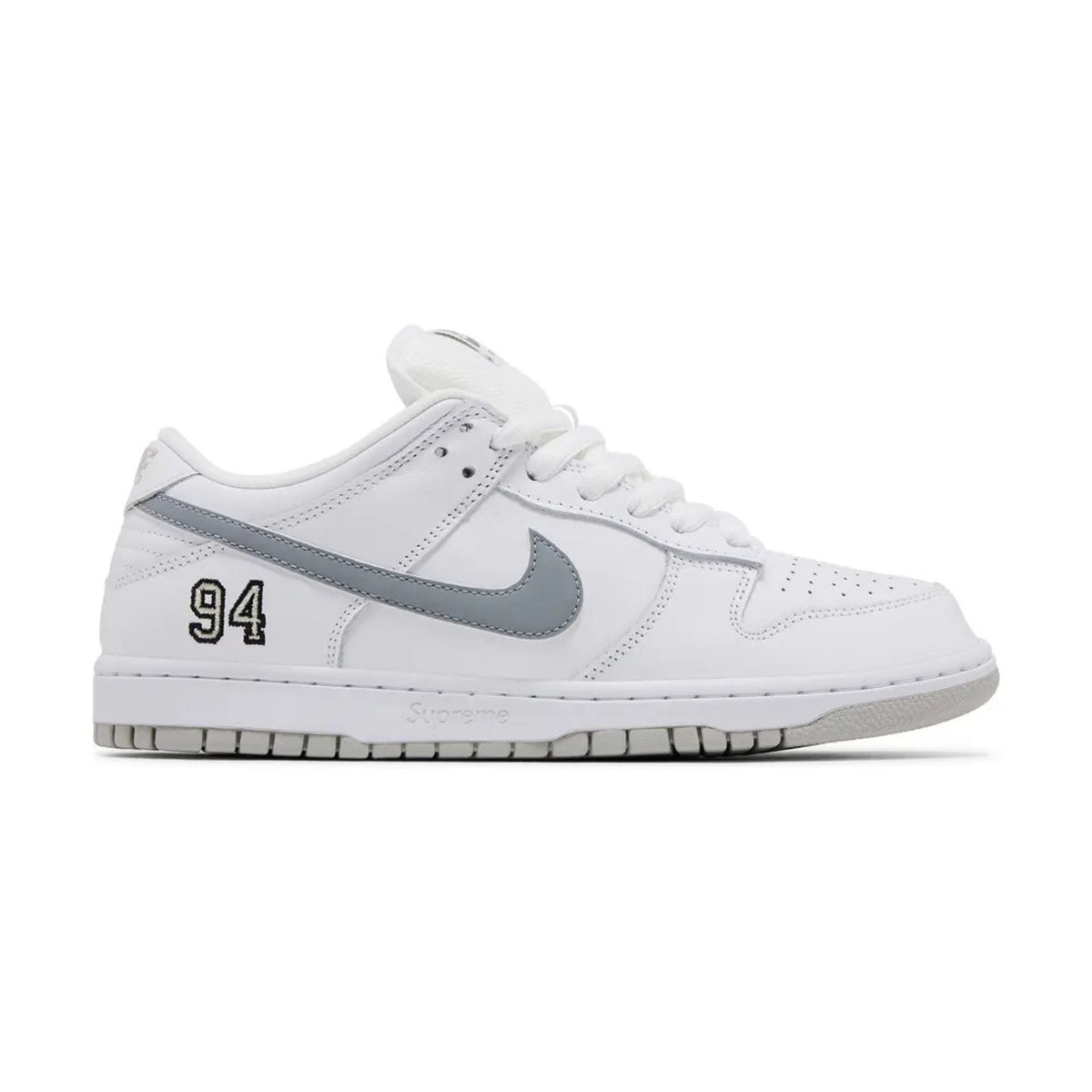 Nike Dunk SB Low Supreme 94 White Metallic Silver