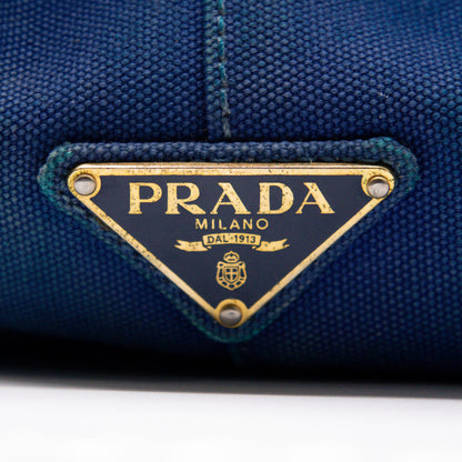 Prada Sac à main Canapa MM Bleu
