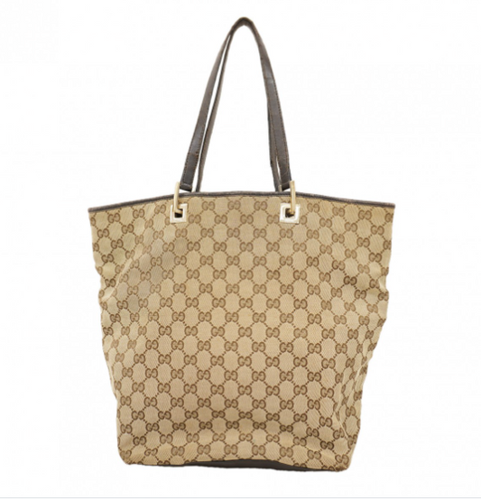 Sac cabas Gucci GG Canvas toile marron beige