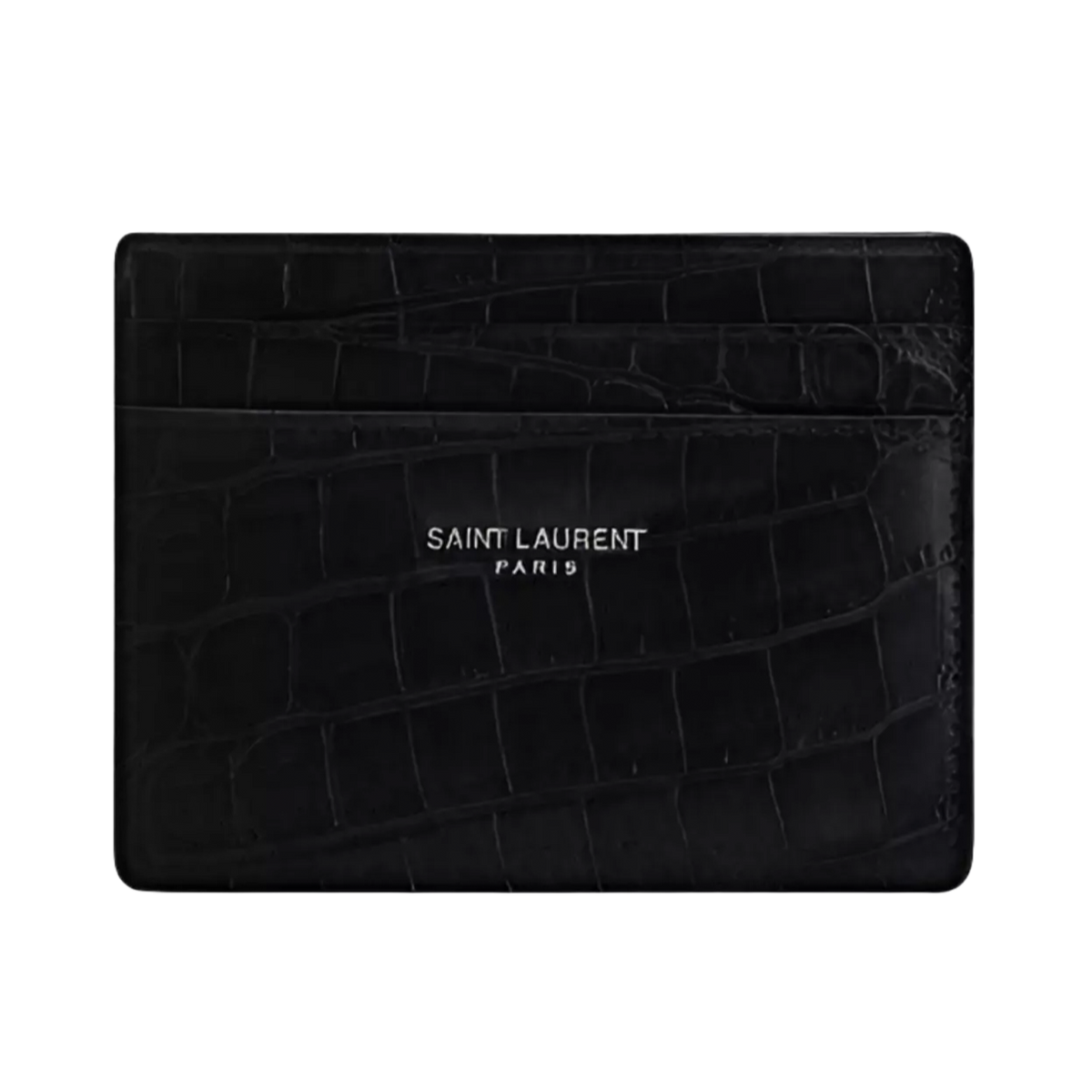 Saint Laurent Paris PORTE-CARTES en cuir embossé crocodile