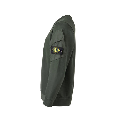 Stone Island Pull Crewneck Brushed Organic Vert