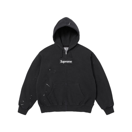 Supreme MM6 Maison Margiela Box Logo Zip Up Hooded Sweatshirt Black