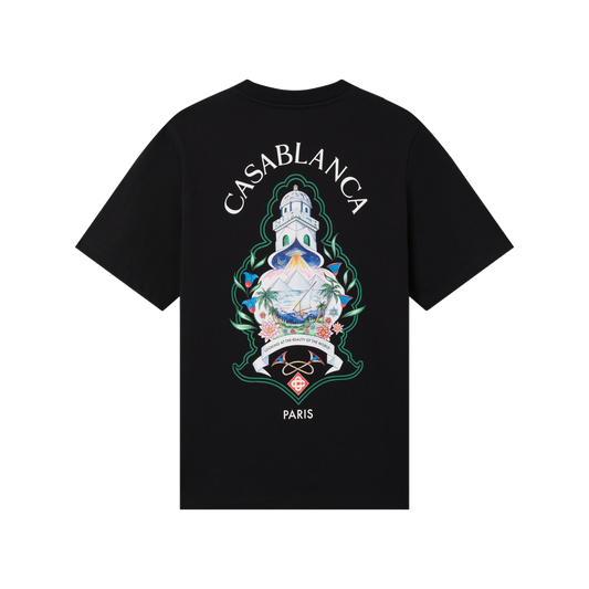 Casablanca T Shirt Hotel Emblem Black